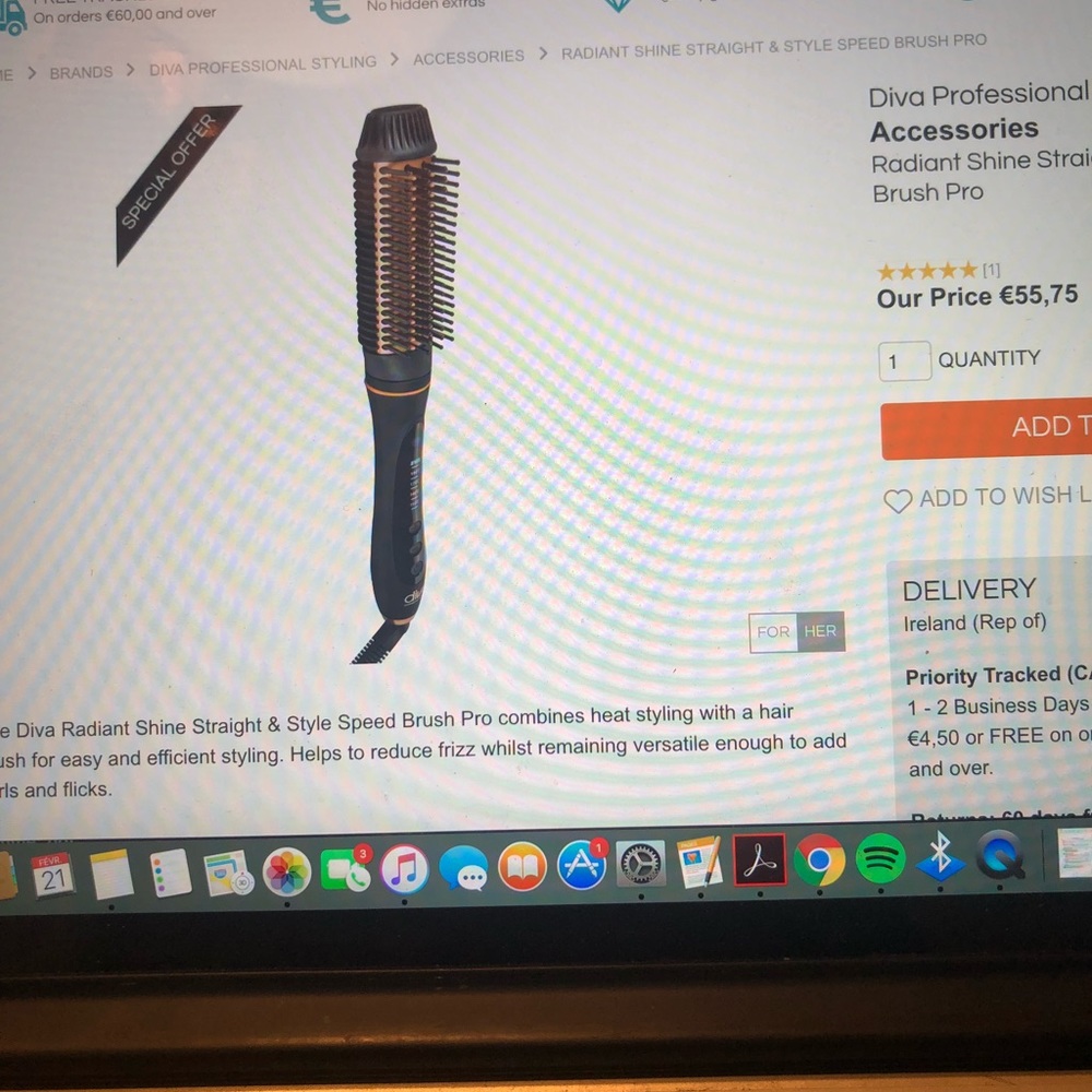 Profession brush hair straightener